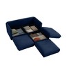 DOMETOUR Blue Chenille 2-Seater Sofa with Ottoman Storage, Cylindrical Backrest & Armrests, Modern Loveseat with Hidden Storage - 4 of 4