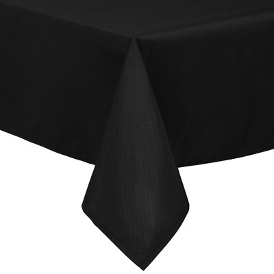 55"x63" Rectangle Polyester Stain Resistant Solid Tablecloths Black - PiccoCasa