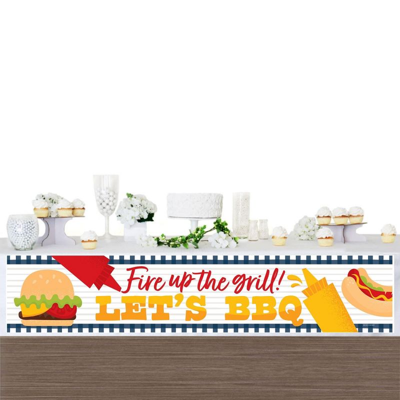 Big Dot of Happiness Fire Up the Grill - Summer BBQ Picnic Party Decorations Party Banner, 3 of 8