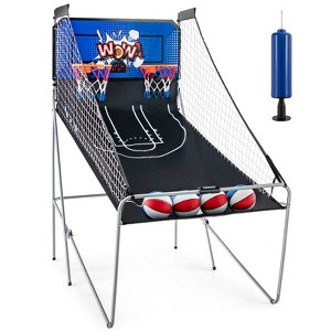 Gymax Two-Player Basketball Arcade Game with 8 Play Modes and Digital Scoreboard Blue - 1 of 4