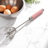 Unique Bargains 12" Semi-Automatic Loop Whisk Dishwasher Safe Stainless Steel Pink Silver Tone - 4 of 4