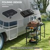 Folding Camp Kitchen, Camping Table Cooking Station with Adjustable Lamp Stand - 4 of 4