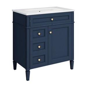 Dexmalle Modern Bathroom Vanity Storage Cabinet with Top Sink,a Tip-out Drawer - 1 of 4