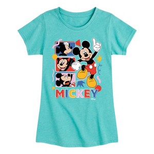 Girls' - Disney - Mickey Tribute Panels Fitted Short Sleeve Graphic T-Shirt - 1 of 4