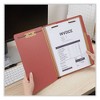 Universal Six-Section Classification Folders, Heavy-Duty Pressboard Cover, 2 Dividers, 6 Fasteners, Letter Size, Brick Red, 20/Box - 3 of 4