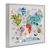 Stupell Industries Landmarks & Wildlife Illustration World Map Diagram Chart Framed Giclee Art, Gray, 30" x 24" - 2 of 4