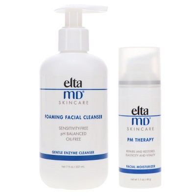 EltaMD Foaming Facial Cleanser 7 oz & PM Therapy Facial Moisturizer 1.7 oz Combo Pack