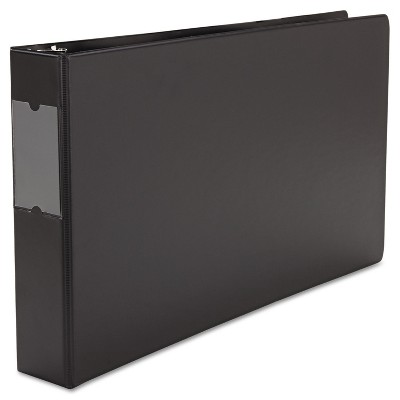 UNIVERSAL Legal-Size Round Ring Binder with Label Holder 2" Capacity 11 x 17 Black 35421