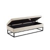 NicBex 58.6" Velvet Storage Ottoman Bench,Metal Base End of Bed Bench with Hidden Compartment,Storage Bench for Bedroom,Entryway - 2 of 4