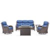 Gymojoy 5 Pieces Outdoor 6 Inch Sofa Swivel Chair with Fire Pit Table - 3 of 4