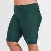 Calypsa Women's Chlorine Resistant High Waisted Long Bike Swim Shorts Plus Size - 3 of 4
