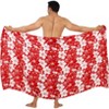 HAPPY BAY Men's Pareo Wrap Beach Bath Swim Sarong One Size Floral Red - 4 of 4