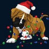 Men's Design By Humans Saint Bernard dog christmas light costume hat santa Fairy lights By Rondes Tank Top - 2 of 3