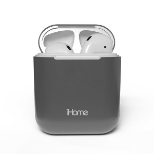 iHome AirPods Case Cover for AirPods Gen 1 & 2, Soft Touch Silicone, Shock Resistant, Easy Installation, Grey - 1 of 4