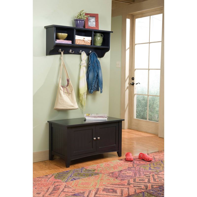 Shaker Cottage Storage Coat Hook with Cabinet Bench Set - Alaterre Furniture, 3 of 5