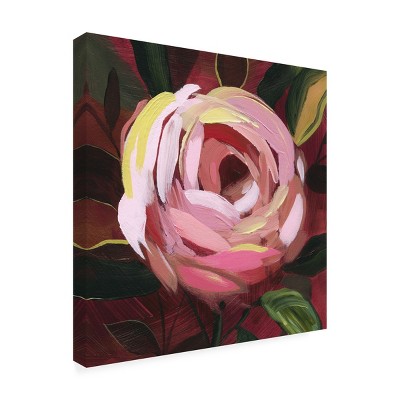 Grace Popp Pink Rose Canvas Art with Wooden Frame, 35x35