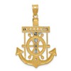 Black Bow Jewelry 14k Two Tone Gold Diamond-cut Mariner's Crucifix Cross Pendant - 3 of 4