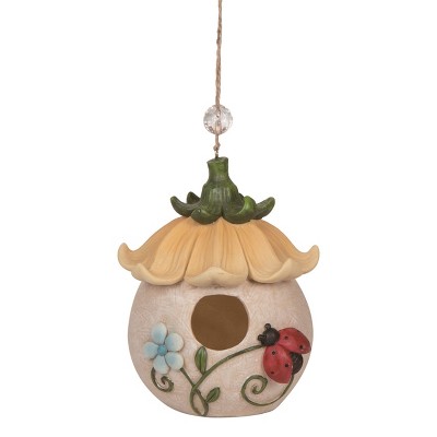 Transpac Resin 7" Multicolor Spring Fairy House Bird House