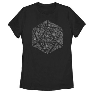 Women's Dungeons & Dragons Dice Symbol Collage T-Shirt - 1 of 4