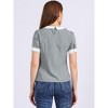 INSPIRE CHIC Women's Peter Pan Collar Keyhole Back Vintage Polka Dots Blouses - 4 of 4