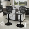 ORRD Adjustable Swivel Bar Stools Set of 2 – Black Faux Leather, High Back, Upholstered - 2 of 4