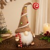Northlight Gingerbread and Candy Gnome Christmas Decoration - 17" - Beige and White - 2 of 4