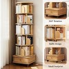 ALEXOUN Rotating Bookshelf on Wheels,360° Spinning Book Shelf Tower,Space-Saving, Narrow Rolling Bookshelves for Small Space,Corner,Bedroom,Office - 4 of 4