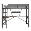 Whisen Modern Metal Loft Bed with Built-in Desk, Shelf and Ladder - 4 of 4