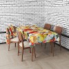 KOVOT Tablecloth Floral 60" x 84" Table Cover for Indoor or Outdoor Summer Spring Fall Vibrant Orange & Yellow Flower Design Rectangle Oblong - 2 of 4