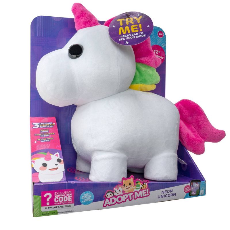 Adopt Me! Light-Up Neon Unicorn 12&#34; Plush Toy, 4 of 6