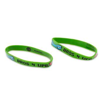Bioworld Teenage Mutant Ninja Turtles "Bros 4 Life" Green Rubber Bracelet 2-Pack