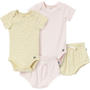 Modern Moments™ by Gerber Baby Girls' 4-Pack Short Sleeve Bodysuit and Shorts Set - 1 of 4