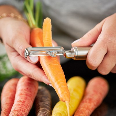Rosle Stainless Steel Left-Handed Swivel Vegetable Peeler with Hanging Loop