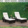 Tangkula 2-Piece Adjustable Wicker Patio Lounge Outdoor Rattan Cushioned Recliner - 2 of 4