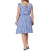 Agnes Orinda Women's Plus Size Summer Floral Square Neck Ruffle Cap Sleeve Casual A Line Dresses - 4 of 4