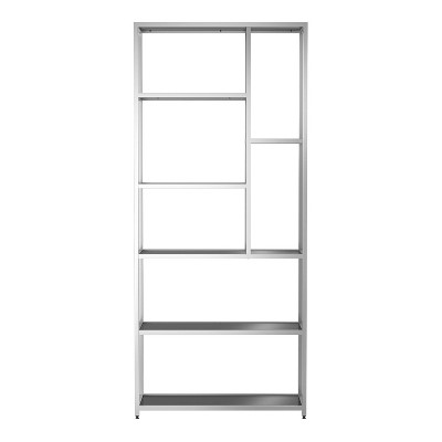 90.5" Suncroft Glass Shelf Accent Bookcase - miBasics