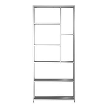 90.5" Suncroft Glass Shelf Accent Bookcase - miBasics