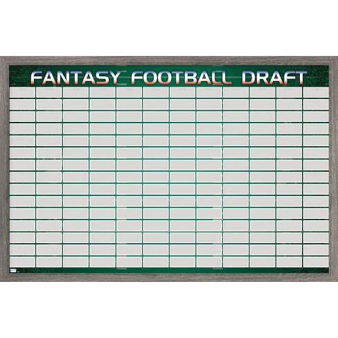 Trends International Fantasy Football Draft Framed Wall Poster Prints  Barnwood Framed Version 14.725' X 22.375' : Target