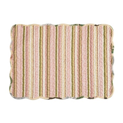 Yellow and Green Floral Cotton Quilted Reversible Placemats Set of 6
