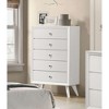 30.38" Solid Wood Contemporary Chest dressers with Wave Texture and Round Bronze Knobs - 4 of 4
