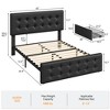 Faux Leather Upholstered Bed Frame with 4 Storage Drawers, Headboard, Wooden Slats Support, Button Tufted Design, No Box Spring Needed - 2 of 2