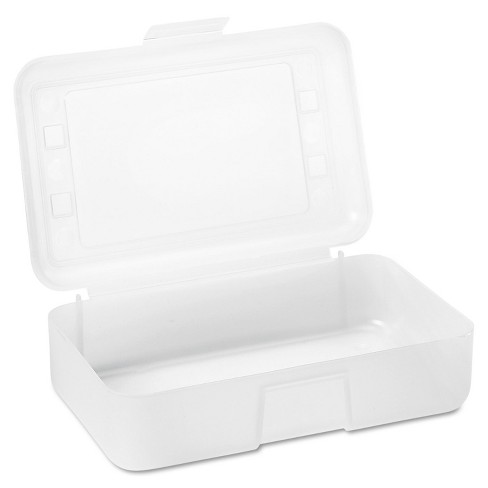 Advantus Gem Polypropylene Pencil Box With Lid Clear 8 1/2 X 5 1/2