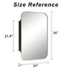SpassWay 24 x 36 Inch Recessed or Wall Mount Medicine Cabinet Black Bathroom Storage with 3 Cupboards - 4 of 4