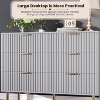 Fluted 6 Drawers Dresser, 54" Wide Modern Chest of Drawers with Deep Drawers, Large Double Dresser TV Stand, Wooden Organizer for Living Room - 4 of 4