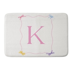 Deny Designs April Lane Art Simple Bow Monogram Memory Foam Bath Mat - 1 of 4