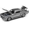 Shelby Mustang GT500 Gray Metallic with Black Stripes 1/64 Diecast Model Car by Pop Race - 2 of 4