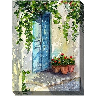 Cottage Garden West of The Wind Late Day Shadows Colorful 30 x 40 Inch Waterproof Gallery Wrapped Canvas, Outdoor Garden, Yard, Patio All Weather