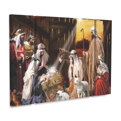 Trademark Fine Art-The Macneil Studio 'Nativity' Multi Panel Art Set Large 3 Piece