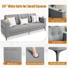 83" Modern Sofa Bed, 3 Seat Couch with Storage Armrests & Side Pockets, Modern Teddy Fabric Couch, for Living Room and Bedroom - 4 of 4