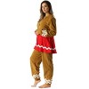 #followme Womens One Piece Christmas Themed Adult Bodysuit Microfleece Hoody Winter Pajamas - 4 of 4